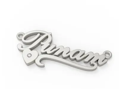 Heart-Lined Name Necklace 3D print model