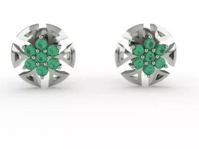 circle cut earrings 3D print model