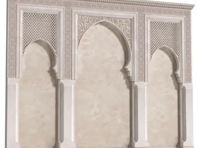 Oriental style arch Arabic wall Oriental Wall paneling 3D model