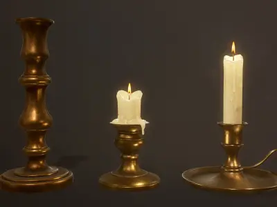 Candles Pack - PBR Game Ready Low-poly 3D model