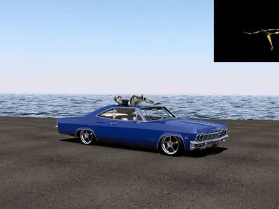 impact person flying in sky 3D model