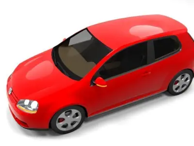 GOLF 5 3DOOR LOWPOLY Low-poly 3D model