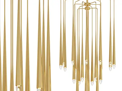 Hans 23 Light Brass Chandelier 3D model