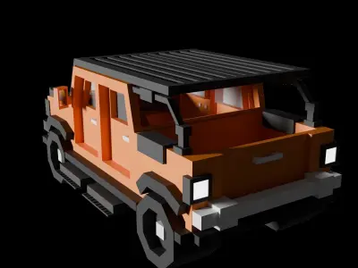 Jeep car 3d model  Low-poly 3D model