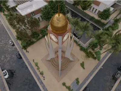 urban tower Low-poly 3D model