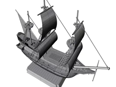 Plastic Sailing Ship 3D Printable Decorative Model Souvenir Gift 3D model