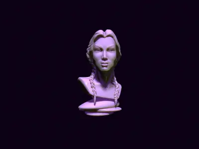 bust of an asian girl 3D print model