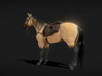 Caballo Horse Low-poly 3D model
