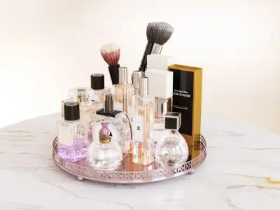Cosmetics and perfume tray 3D model