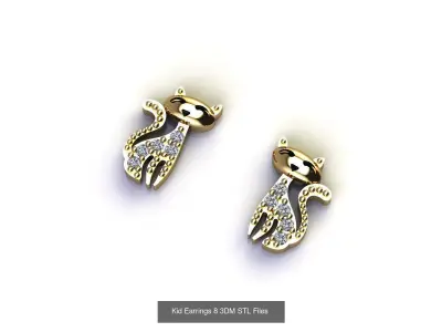 14 Model Kid Earrings 3DM STL file 3D printable model 3D  3D Model Pack