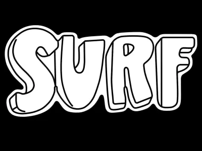 Surf Neon Sign 3D model