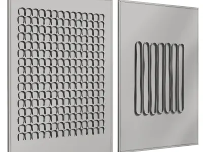 minimalist duo frame - 3d artwork Low-poly 3D model