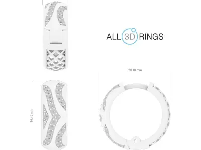 Earrings geometry with diamonds 3D print model