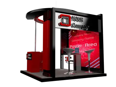  Booth Exhibition Stand a597d  3D model