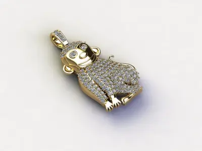 Monkey Pendant jewelry  3D model purchase