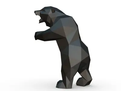 bear low poly 3D print model