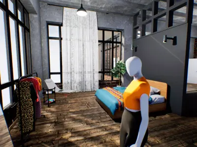 Modern interior - loft 3D model