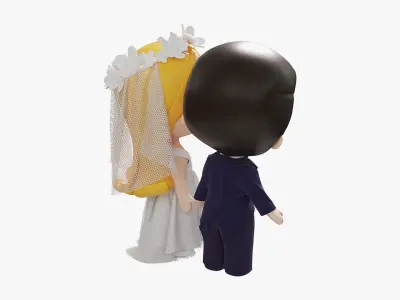 Decorative figurines of the bride and groom 3D model
