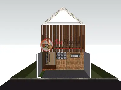 House 6x23m code 624 - Sketchup 3D model 3D model 3D model