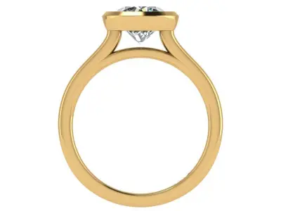 Round Bezel Engagement Ring 3D print model