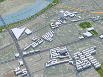 Bengbu Anhui China 40km Free low-poly 3D model