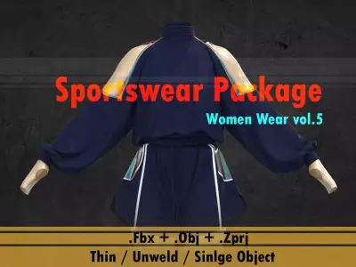 Women sportswear package 5 3D model