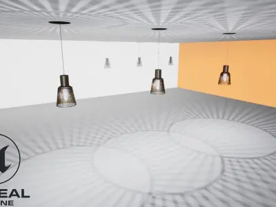 Wooden ceiling lamp model Low-poly 3D model