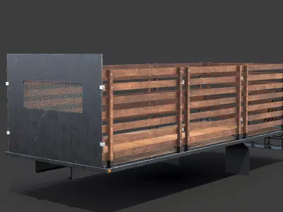 Flatbed Stakebed Truck Body 3D model