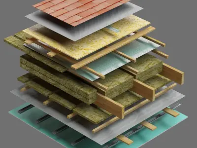 Roof Wood Frame Insulation 3D model