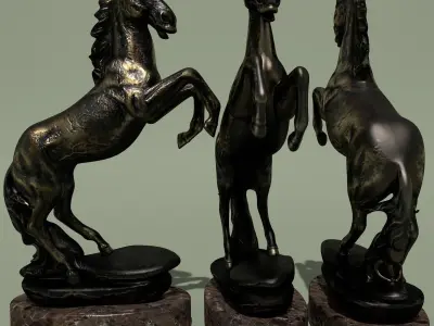 Horse Statuette 2D 3D model