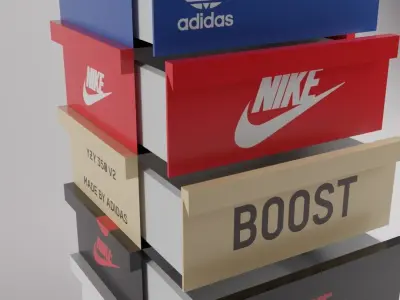 3d shoe box cabinet Low-poly 3D model