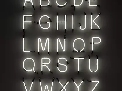 Neon Alphabet  modular Light 3D model 3D model