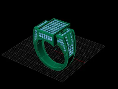 Print Ready STL 3DM  Gents Rings Diamond Men Ring  3D print model 35