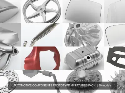 AUTOMOTIVE COMPONENTS PROTOTYPE MINIATURES PACK  3D Model Collection