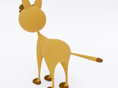 Cat cartoon animal 3d model  3D model