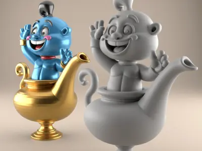 Fun Genie Lamp 3D STL File for Desk Decor Toys 3 3D print model