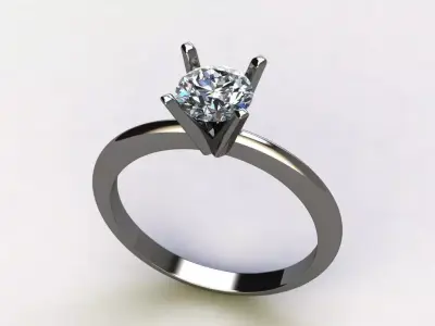 Solitaire Ring 3D print model