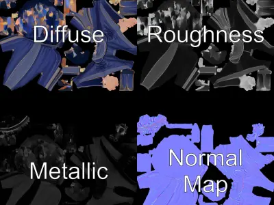 Regal Queen Character Model in Royal Gown  Rigged and Animated Low-poly 3D model