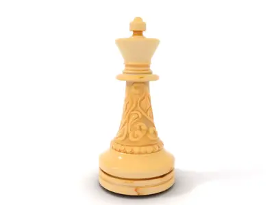 Ornate Ivory Chess King model pack Low-poly 3D model