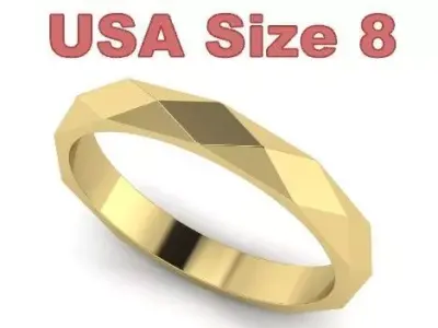 Faceted Gold Ring - USA Size 8 3D print model