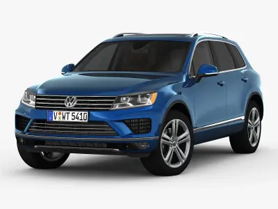 Volkswagen Touareg 2015 detailed interior 3D model