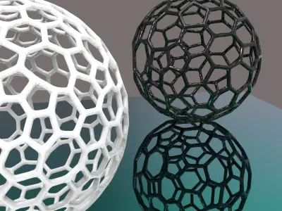 2 Sphere Voronoi style 3D print model