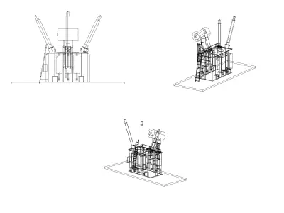 Power Transformer 3D with stairs 3D print model