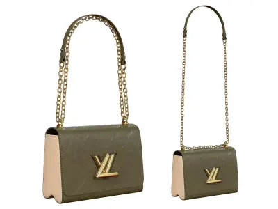 Louis Vuitton Bag Twist Green Cream Epi Leather 3D model