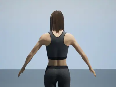 Female Fitness Trainer - UE4 Low-poly 3D model