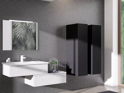 Bathroom furniture set 01 3D model