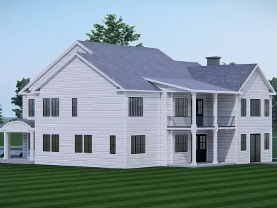 3D Model of Classic American House Exterior 3D model