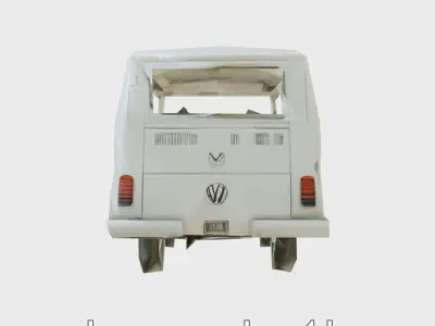 Volkswagen Classic Van Realistic Textures Low-poly 3D model