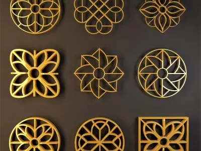 Decorative panels 3D model vol 1 3D model