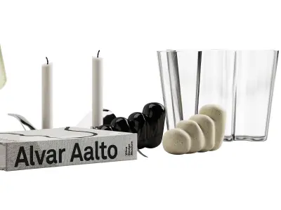 054 Living decor set ALVAR AALTO 00 3D model